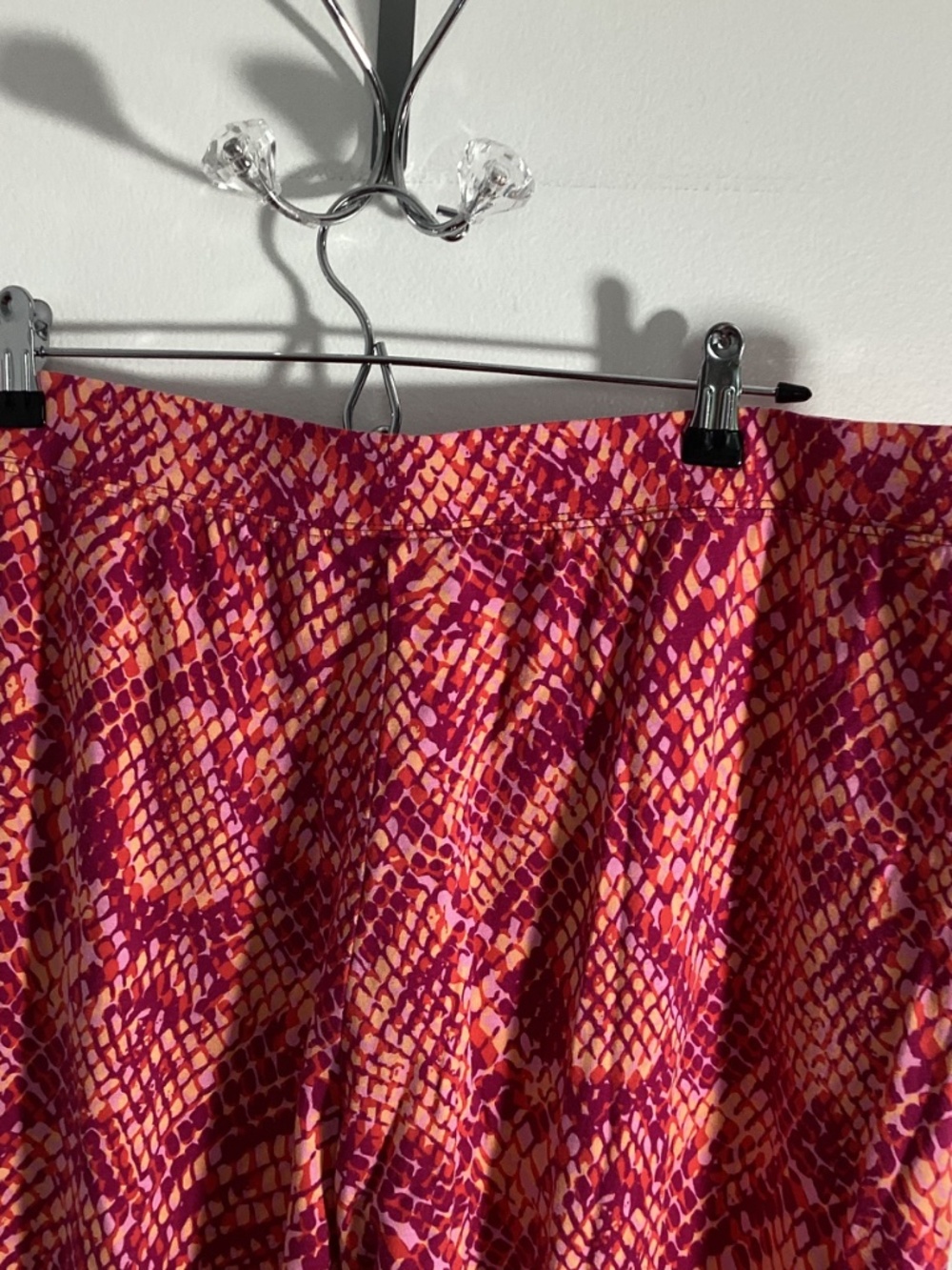 D & CO. BEACH XL WIDE LEG PINK PURPLE GEOMETRIC PRINT COTTON/VISCOSE BLEND - Picture 6 of 8